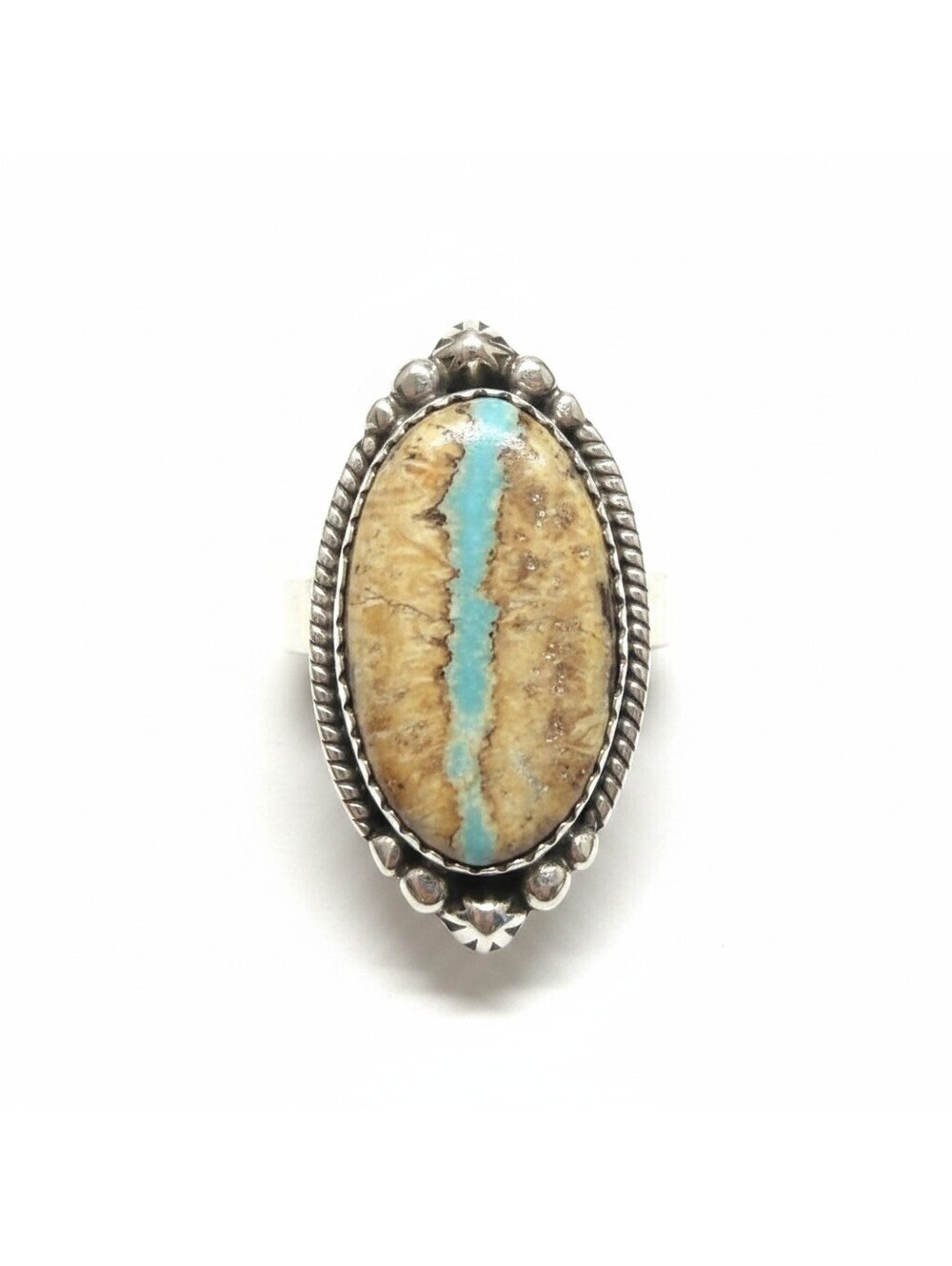 Royston Ribbon Turquoise Adjustable Sterling Silver Ring